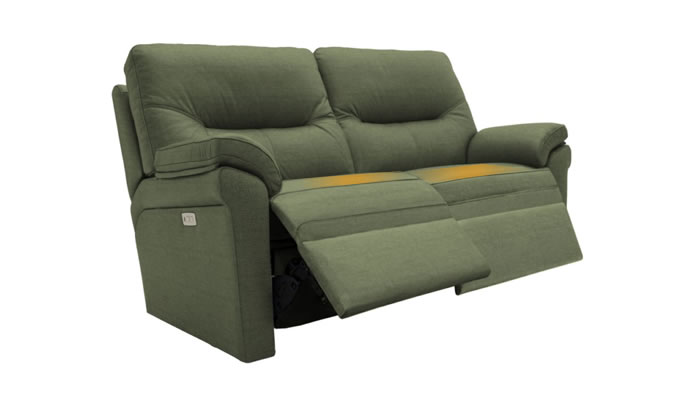 G Plan Seattle Heated 2 Seater Heated Electric Recliner Lumbar Support Liso Kelp